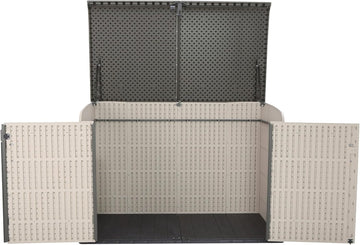 6 × 3.5 Ft Heavy-Duty Horizontal Outdoor Storage Shed – Desert Sand/White